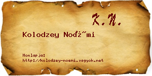 Kolodzey Noémi névjegykártya